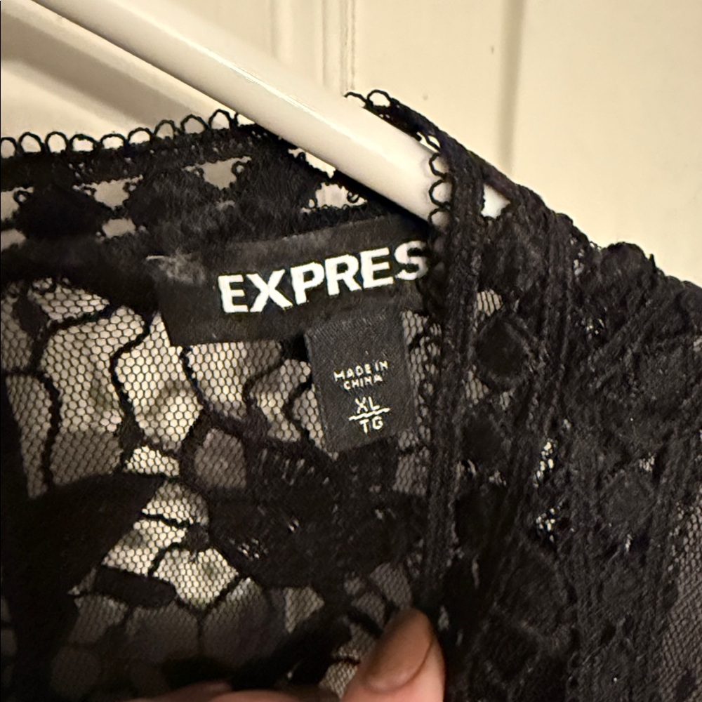 Express Black Lace Top - Picture 5 of 7